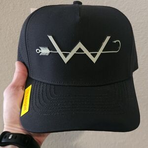 Sleek Black Hat with Silver Emblem